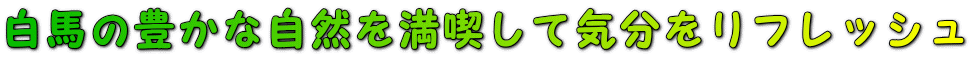 白馬の豊かな自然を満喫して気分をリフレッシュ