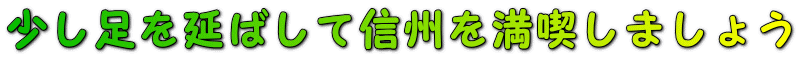 少し足を延ばして信州を満喫しましょう